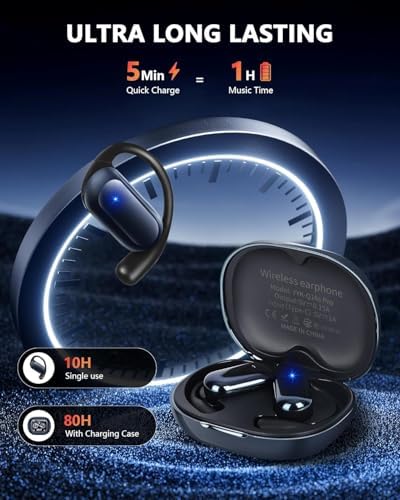 Innovative Open-Ear Bone Conduction Earbuds – Bluetooth 5.4 Wireless Technology with Soft Silicone Comfort for Active Lifestyle – Perfect for Running, Fitness, and Everyday Use in Charcoal Finish