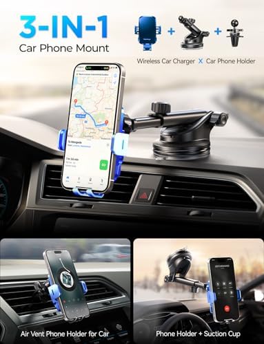 Discover the CHGeek Auto-Clamping Wireless Charger and Car Phone Holder, the ultimate solution for modern drivers seeking unmatched convenience and safety. This innovative accessory offers rapid 15 W wireless charging, ensuring that your i Phone 15, 14, 13, 12 Mini, Pro Max, or Samsung Galaxy S23 Ultra, S22+, S21, S20, Note 20 is powered up during every journey. Featuring an intelligent auto-clamping mechanism, this phone mount allows for effortless one-handed operation, securely holding your device even on the roughest terrains. With adjustable viewing angles, you can easily navigate hands-free while keeping your phone within easy reach. Its sleek and durable design seamlessly integrates with any car interior, enhancing both functionality and style. Elevate your driving experience with this essential car accessory that combines cutting-edge technology and sophisticated aesthetics, making it a must-have for tech-savvy individuals on the go. Transform your mobile experience and drive with confidence—upgrade to the CHGeek Car Phone Holder today!