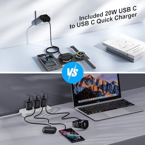 Ultra-Fast 3-in-1 Samsung Wireless Charging Station – Foldable 15 W Charger for Galaxy S24/S25 Ultra, Galaxy Watch 7/6 Classic, and More – Compact, Efficient Design for Home and Travel, Enhanced Compatibility for All Your Devices