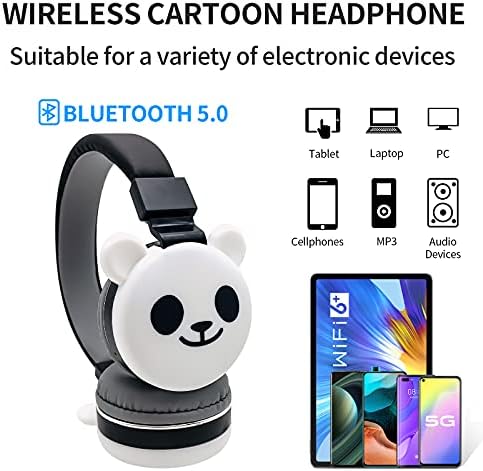 Safe and Fun Black Cat Wireless Over-Ear Headphones for Kids Aged 3-12 – 85 d B Volume Limiter, 30-Hour Playtime, Bluetooth 5.0, FM Radio & TF Card Support – Exceptional Audio Experience for Young Listeners with Ultimate Safety Features