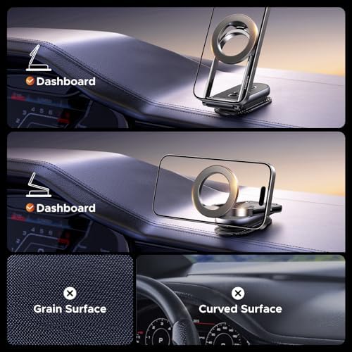 UGREEN Mag Safe Car Mount: 360° Rotating Magnetic Dashboard Holder for i Phone 12-16 Series – Strongest Magnet for Secure & Convenient Hands-Free Navigation – Removable Design for Effortless Portability & Modern Aesthetic