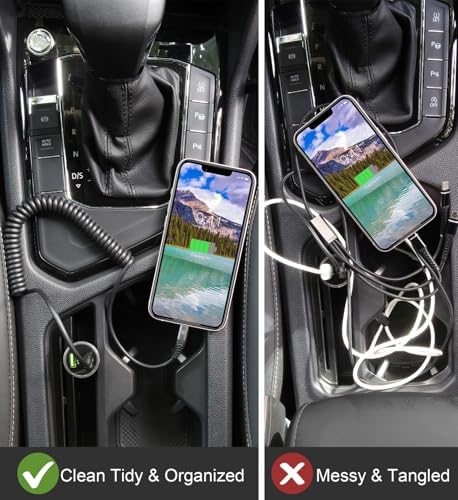 Premium Coiled Lightning Charger Cable for i Phone – 2 Pack (3 FT & 6 FT) – Apple MFi Certified High-Speed Charging & Data Transfer – Compatible with i Phone 14/13/12/11 Pro Max/XS/XR/XS/X/8/7/Plus/6 S, i Pad, and i Pod – Tangle-Free Black Design for Ultimate Portability and Reliability