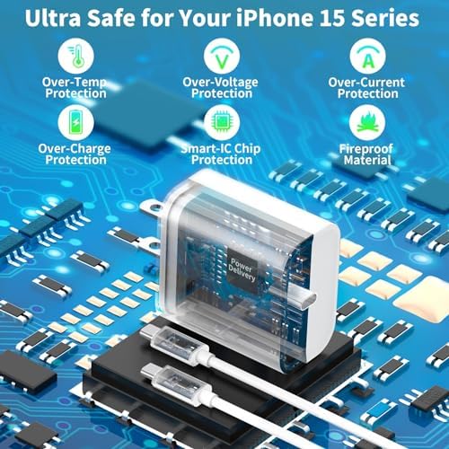 20 W USB-C Fast Charging Block Set for i Phone 16 & 15 Series – 3-Pack with 6 ft Durable Cables for Rapid Power Delivery – Perfect for i Phone, Air Pods, and i Pad – Compact, Versatile Charging Solution for On-the-Go Users