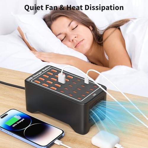 Revolutionary 125 W USB-C Charging Hub with 25 Ports: Fast Charging Station for i Phones, i Pads, Tablets, and Smartphones – Ultimate Multi-Port Desktop & Wall Charger with Enhanced Safety Features and Sleek Design