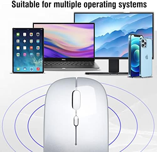 Ultimate Wireless Bluetooth Mouse for i Pad, Mac Book Pro, Air, and PCs – Rechargeable Silent Design for Productivity on the Go – Portable Slim Dual Mode Mouse with LED Indicators and Universal Compatibility
