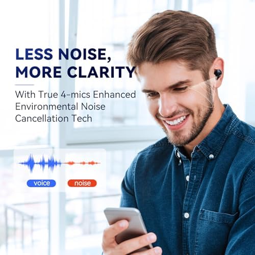 Experience Unmatched Sound Quality with Ear Fun Free 1 S Wireless Earbuds – Deep Bass Bluetooth Headphones Featuring 4 Mics for Crystal-Clear Calls, Customizable EQ App for Tailored Audio, IPX7 Waterproof Design for Ultimate Durability, 30 Hours Playtime with Wireless Charging Capability, Compatible with All Devices
