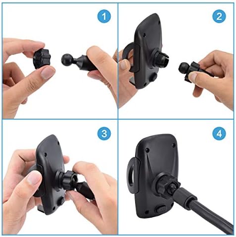 KIVO Universal Car Phone Mount – 29 cm Flexible Long Arm Holder for Dashboard & Windshield with One-Touch Access for i Phone, HTC, LG, Nexus, Nokia & GPS Devices – Ultimate Hands-Free Navigation Solution with 360-Degree Rotation and Sturdy Design