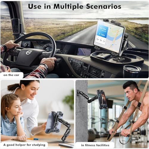 OHLPRO Heavy-Duty Adjustable Tablet Car Mount for i Pad, i Pad Mini & Samsung Galaxy – Ultimate Versatile Holder for 7″-11.5″ Tablets – Secure Dash, Wall, or Desk Installation for Hands-Free Navigation & Productivity Enhancement