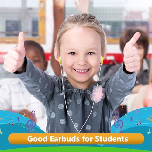 Transform Your Classroom Audio with 50 Pack Kids Earbuds – Vibrant Wired Headphones in 10 Colors for Enhanced Learning on Chromebooks, Laptops & PCs – Durable, Comfortable In-Ear Design Perfect for Group Activities, Audiobooks & Student Engagement