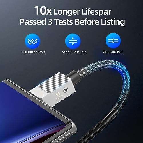 SAN ZANG MASTER 240 W USB C to C Charging Cable – High-Speed 1.6 FT Type C Charger for Mac Book Pro/Air, i Pad Pro, and Samsung S23/22/21/20 – Durable & Efficient Power Delivery for Ultimate Device Compatibility