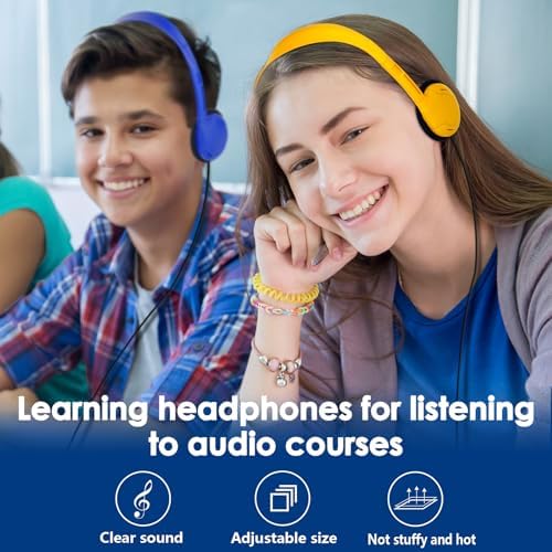 Classroom-Ready 20 Pack Adjustable Headphones for Kids – Ergonomic On-Ear Design with 3.5 mm Jack, Vibrant Color Choices, Perfect for Schools and Libraries, Lightweight & Durable for Long Learning Sessions