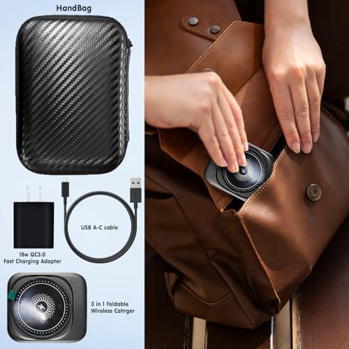 Revolutionary 3-in-1 Foldable Wireless Charging Station for i Phone 16/15/14/13/12 Pro/Max, Air Pods, and Apple Watch – Magnetic Mag Safe Charger with Fast Charging, Ideal for Travel and Minimalist Desks, Streamline Your Charging Experience Today