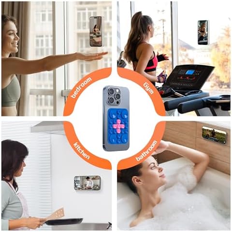 Magnetic Suction Cup Phone Mount for Mag Safe Cases – Ultimate Hands-Free Solution for i Phone 12/13/14/15/16 – Superior Anti-Slip Grip for Showers, Cooking, and Video Conferencing – Sleek Black Design to Enhance Content Creation and Daily Convenience
