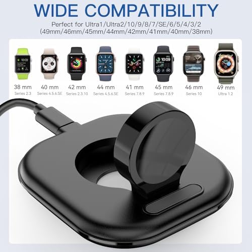 Elevate Your Apple Watch Charging Experience with Our Advanced Magnetic Dock – Ultra-Fast Charging Station for Series 2-10 and Ultra 1 2, Nightstand Mode Functionality, Compact Design for Travel, Superior Stability for Everyday Use, Effortless Power Delivery and Modern Aesthetic