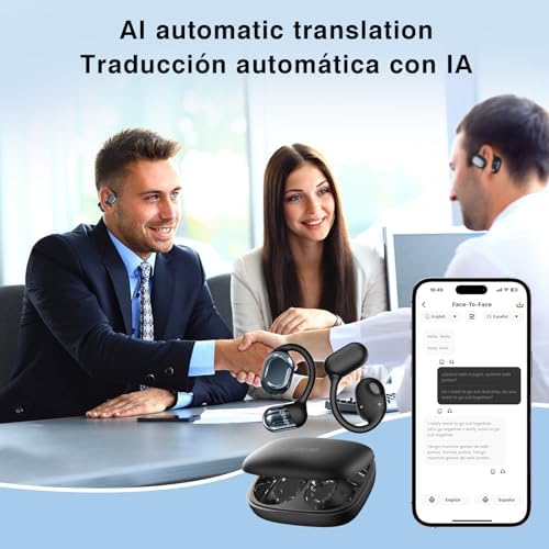 ZIHNIC Wireless AI Translation Earbuds – 4-Mode Real-Time Language Interpretation, Ergonomic Comfort Fit for Extended Use, IPX5 Waterproof Protection, Bluetooth 5.0 for i OS & Android – Perfect for Global Travelers and Professionals – Superior Sound Quality and Versatile Connectivity