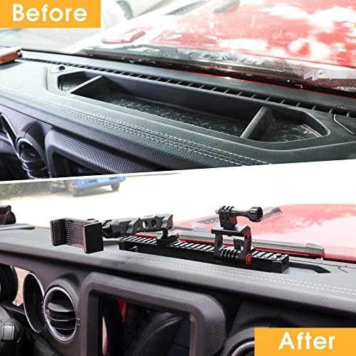 BESTAOO Dash Mount Phone Holder for 2018+ Jeep Wrangler JL & 2020+ Gladiator JT & 2021 Ford Bronco – Innovative Single Ball Design for Picatinny Rail Compatibility, Secure and Adjustable Phone Mount for Enhanced Driving Safety and Convenience