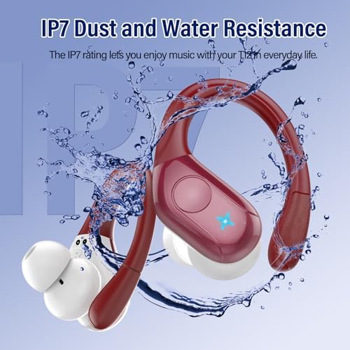 Advanced Bluetooth 5.4 Wireless Earbuds with Deep Bass – 75 Hours Playtime, IP7 Waterproof Sports Earphones Featuring Ergonomic Earhooks, LED Battery Display, and 4 ENC Microphones for Enhanced Sound Quality and Clear Calls – Perfect for Fitness Enthusiasts and Music Lovers in Sleek Black