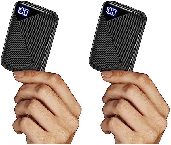 Compact 10,000 m Ah USB C Power Bank with High-Speed Triple 3 A Charging and Built-in Flashlight – EAFU Portable Charger for i Phone, Samsung, Google & More – Essential On-the-Go Battery Pack for Daily Use and Emergencies