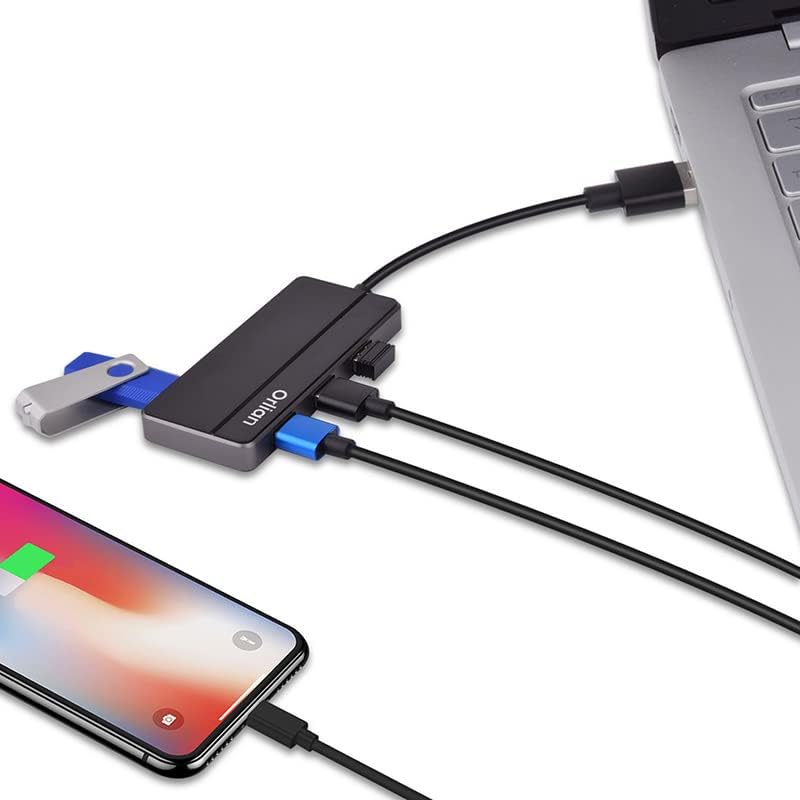 Ultra-Slim 4-Port USB 3.0 Hub – High-Speed Data Transfer Up to 5 Gbps | Compact USB Splitter for PC, Laptop, Chromebook, PS4 & Xbox | LED Indicator, Enhanced Compatibility | Perfect for Multitasking on the Go