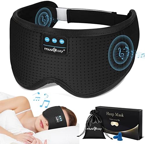 Ultimate Bluetooth Sleep Mask with High-Definition Sound: Perfect for Side Sleepers Seeking Unmatched Comfort and Entertainment – Experience Enhanced Connectivity, Crisp Audio, and Stylish Relaxation for Restful Nights and Mindful Moments – Ideal Gift for Music Lovers and Meditative Souls