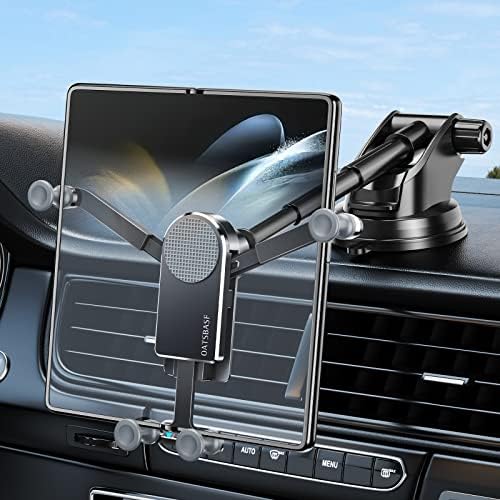 Premium Aluminum Z Fold 4 Car Mount: Dual-Mode Dashboard & Windshield Holder for Samsung Galaxy Z Fold Series and i Phone 16/15 Pro Max – Unmatched Stability & Hands-Free Convenience