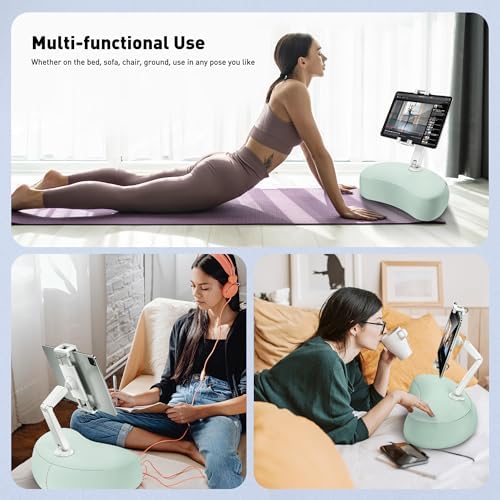 Revolutionize Your Device Experience with the Above TEK 360° Adjustable Tablet Pillow Stand – Ergonomic Bean Bag Holder for Hands-Free Use in Bed or Lap, Compatible with 4.7″ to 12.9″ Tablets and Phones, Perfect Gift for Moms – Stylish Gray Design for Enhanced Comfort and Convenience