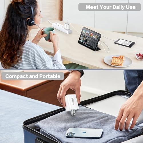 40 W 4-Port USB C Fast Charger Block – Superior Multi-Device Power Delivery Adapter for i Phone 16/15 Plus, Samsung Smartphones & Tablets – Compact Wall Charger for Efficient Rapid Charging & Universal Device Compatibility