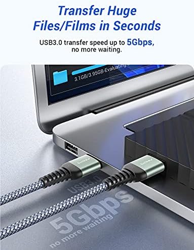 High-Speed AINOPE 2-Pack USB 3.0 A to A Male Cable – 6.6 FT Durable Male-to-Male Connection for KVM Switch, External Hard Drives, Laptops & TVs – Reliable Data Transfer Up to 5 Gbps for Enhanced Productivity and Versatile Use