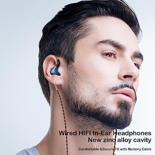 Immerse Yourself in Superior Sound with JS01 Wired Earbuds – 10 mm Dynamic Driver, Ergonomic In-Ear Monitors with QDC Detachable Cable, Stylish Blue Flame Design for Enhanced Compatibility and Comfort – Perfect for Music Lovers and Gamers
