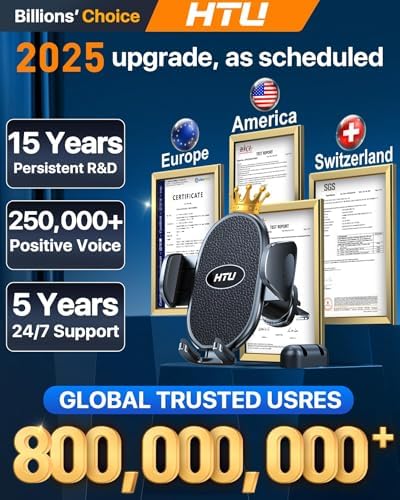 HTU Military-Grade Car Phone Holder – Heavy-Duty 360° Adjustable Vent Mount for i Phone 12-16 Pro Max & Samsung Devices – Unparalleled Stability with Steel-Hook Design for Hands-Free Safety – Effortless Tool-Free Installation & Premium Durability for Daily Use