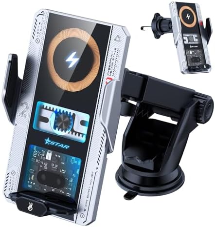 Wireless Car Charger with Phone Holder Mount 15W Fast Car Charger Auto Clamping Phone Holders for You Car Windshield Dashboard Air Vent Accessories for iPhone 13 Pro Max15141211Samsung Galaxy Googl – Enhanced Compatibility and Speed