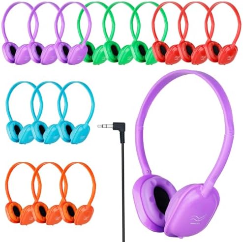 Transform Your Classroom with 15-Pack Multi-Color Over-Ear Headphones for Kids – Durable, Comfortable, and Device-Compatible Earphones for Engaging Learning Experiences and Collaborative Activities, Ideal for Students of All Ages