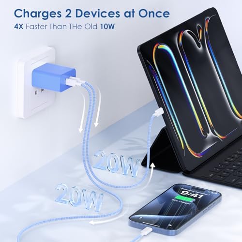 Essri 45 W PD 3.0 Ultra-Fast Charger Duo with 10 FT USB-C Cable – Premium Charging Solution for i Phone 16/15 Pro Max and Mac Book – High-Efficiency Power Delivery, Multi-Voltage Compatibility (20 V/2.25 A, 15 V/3 A, 12 V/2 A) – Perfect for On-the-Go Charging and Enhanced Device Performance