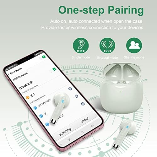 Light Pink Bluetooth 5.3 Wireless Earbuds – Exceptional Noise Cancelling Sports Headphones with IP7 Waterproof Design for Unmatched Outdoor Performance – 32 Hours of Playtime & Quick USB-C Charging for Ultimate Audio Convenience