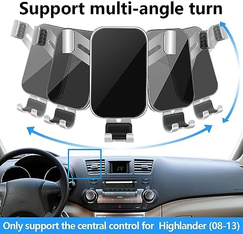 Toyota Highlander 2020-2025 Premium Car Phone Holder – Secure Smartphone Mount with 360° Rotation and Built-in Charger for Enhanced Driving Convenience – Ideal for Highlander Hybrid Accessories and Mobile Cradle Needs