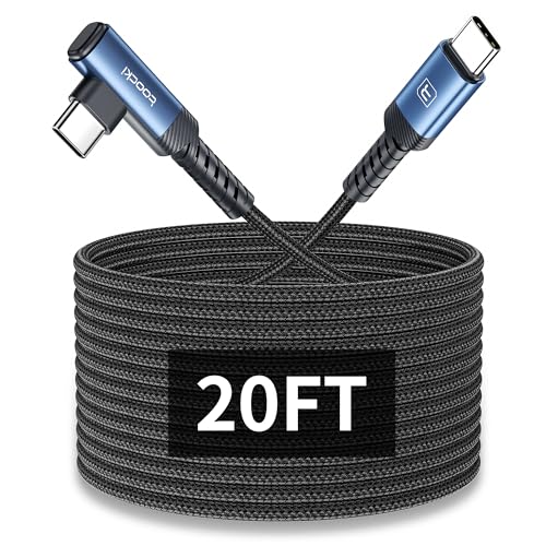10 ft USB C to USB C Charger Cable (2-Pack) – 60 W Fast Charging Type C Cord with Right Angle Connector for i Phone 16, 15 Pro Max/Plus, Mac Book Air, Samsung S23 Ultra/S22, Note 20 – Superior Durability & Enhanced Ergonomics for Optimal Device Performance