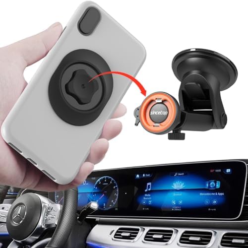 Sincetop Universal Car Phone Mount – Strong Sticky Gel Pad for Secure Windshield and Dashboard Installation – Ideal for i Phone, Samsung, and All Smartphones – Hands-Free Navigation with 360-Degree Rotation for Optimal Viewing Angles – Durable Design for Everyday Use and Safe Driving Experience