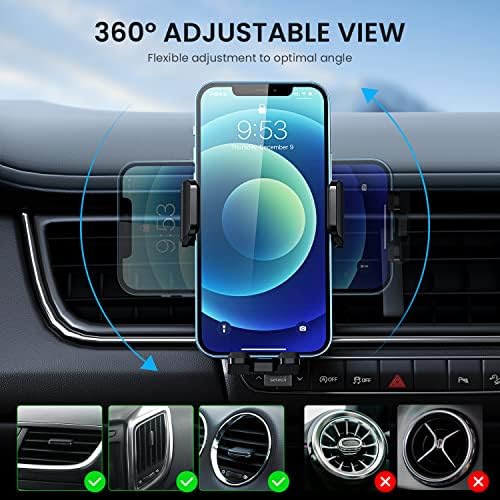 Qifutan Premium Anti-Shake Car Phone Holder with Long Arm Design – Universal Dashboard & Windshield Mount for All Smartphones, Enhanced Stability & Safety for Hands-Free Driving, Black