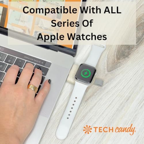 Effortless Power On-the-Go: Tech Candy Ultra-Compact Wireless Charger for Apple Watch – Fast USB-C Charging Dock Perfect for Active Lifestyles, Lightweight & Durable Design for Seamless Charging Anywhere