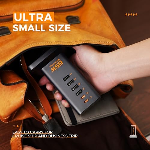 TESSAN 30 W 9-in-1 Multi-Device Charging Station with Surge Protection – Ultimate Charger Block for i Phone 16/15/14/13, Tablets, and Earphones – 5 ft Flat Extension Cord with 4 USB A & 2 USB C Ports – Compact Design for Home, Office, or Dorm – Enhanced Safety and Efficiency