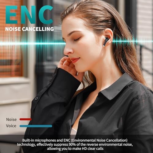 Revolutionary True Wireless Earbuds with Advanced Bluetooth 5.3 Technology – Unmatched Noise-Canceling Earphones Compatible with i Phone 16 Pro Max & Samsung Galaxy S25 – Lightweight Ergonomic Design, Superior HD Microphone, and Extended Battery Life for Ultimate Audio Freedom
