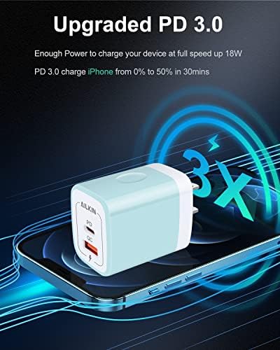 20 W Dual-Port USB-C Wall Charger – Fast Charging Power Adapter for i Phone, Samsung Galaxy, Google Pixel, and More – Compact & Reliable Power Delivery for Simultaneous Device Charging – Essential Tech Accessory for Home & Travel