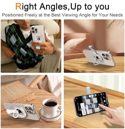 Mag Safe Universal Phone Grip & Kickstand for i Phone 12-16 Pro Max – Versatile Double-Sided Magnetic Holder for Secure Handling & Hands-Free Viewing in Gym, Kitchen & Beyond – Sleek Black Silicone Design for Stylish Convenience and Optimal Performance