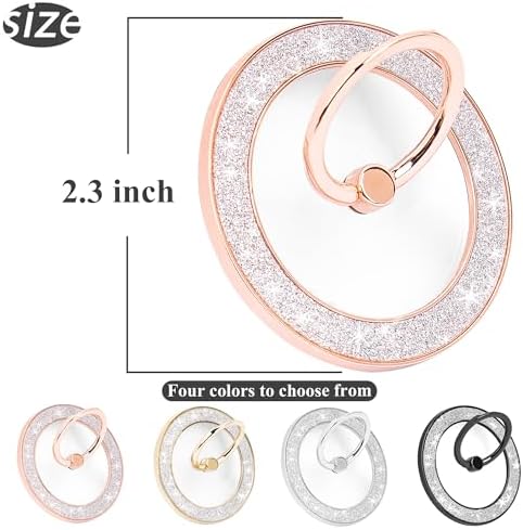 LIZIMANDU Mag Safe Magnetic Phone Holder – Rose Gold Finger Ring Stand for i Phone 15 Pro Max/Plus and Compatible Smartphones – Stylish Grip with 360-Degree Rotation, Effortless Installation, Wireless Charging Ready, Durable Accessory for Everyday Functionality and Fashion