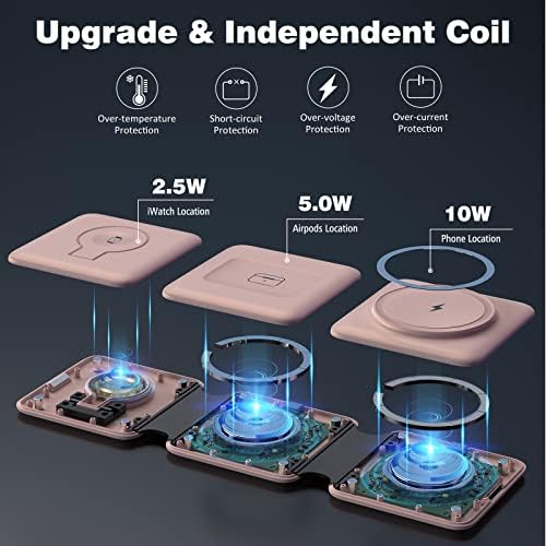 Ultimate 3-in-1 Foldable Magnetic Wireless Charging Station for Apple Devices – Travel-Friendly Dock for i Phone 16, 15, 14, 13, 12 Pro Max Plus, Apple Watch & Air Pods – Fast, Efficient, and Versatile Charging Solution