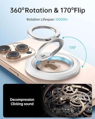 Syncwire Magnetic Phone Ring Holder – Titanium Alloy Kickstand for i Phone 12-16 Pro Max & Compatible Android Devices – Ergonomic Design, Enhanced Mag Safe Stability, Lightweight Grip for Ultimate Hands-Free Convenience