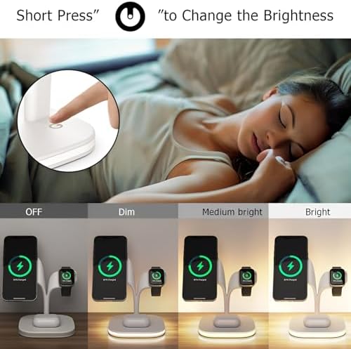 Ultimate 3-in-1 Portable Wireless Charger Stand for Apple Devices – Fast Charging Station for i Phone 15/14/13/12, Apple Watch Series 1-9/Ultra & Air Pods Pro, Sleek & Travel-Friendly Design for On-the-Go Power Management