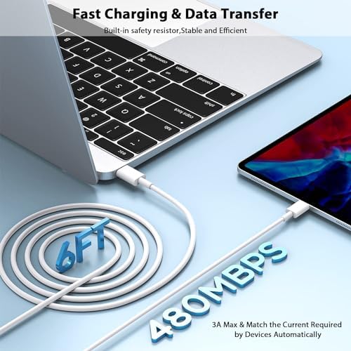 Swift Charge 20 W USB-C Charger for i Phone 15 & i Pad – 6 FT Cable Included – Rapid Power Solution for i Phone 16 Pro Max, i Pad Pro, Mini & Air – Lightweight, Durable, and Versatile Charging Block for All Your Devices – Say Goodbye to Long Wait Times with Enhanced Compatibility and Safety Features