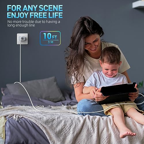 Ultimate Fast Charging Solution for i Phone: 3-Pack MFi Certified USB-C Wall Charger with 10 FT Lightning Cables for i Phone 14 Pro Max, 13, 12 Mini, 11, XR, XS, X & SE – Unmatched Speed & Convenience for Every Apple User