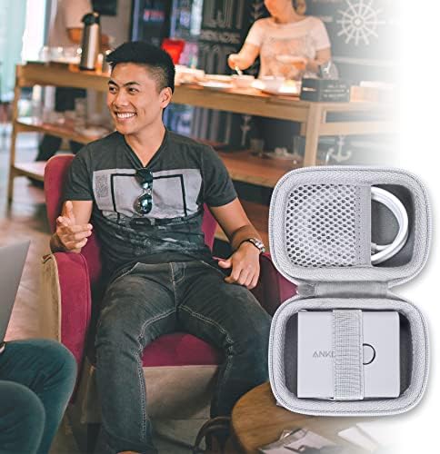 Khanka Protective Hard Case for Anker 45 W Wall Charger & 20 W Portable Charger – Ultimate Travel Companion for Anker 521 Power Bank (Power Core Fusion) – Lightweight Shockproof Design, Modern White Finish, Secure Zipper Closure for Enhanced Portability and Device Safety